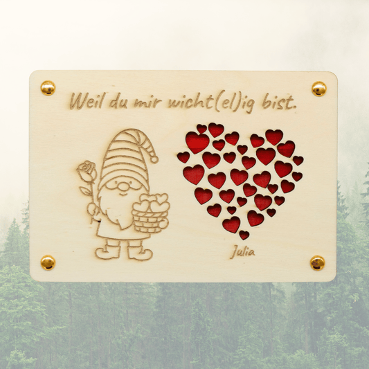 Personalisiertes Geldgeschenk aus Holz – Weil du mir wicht(el)ig bist.