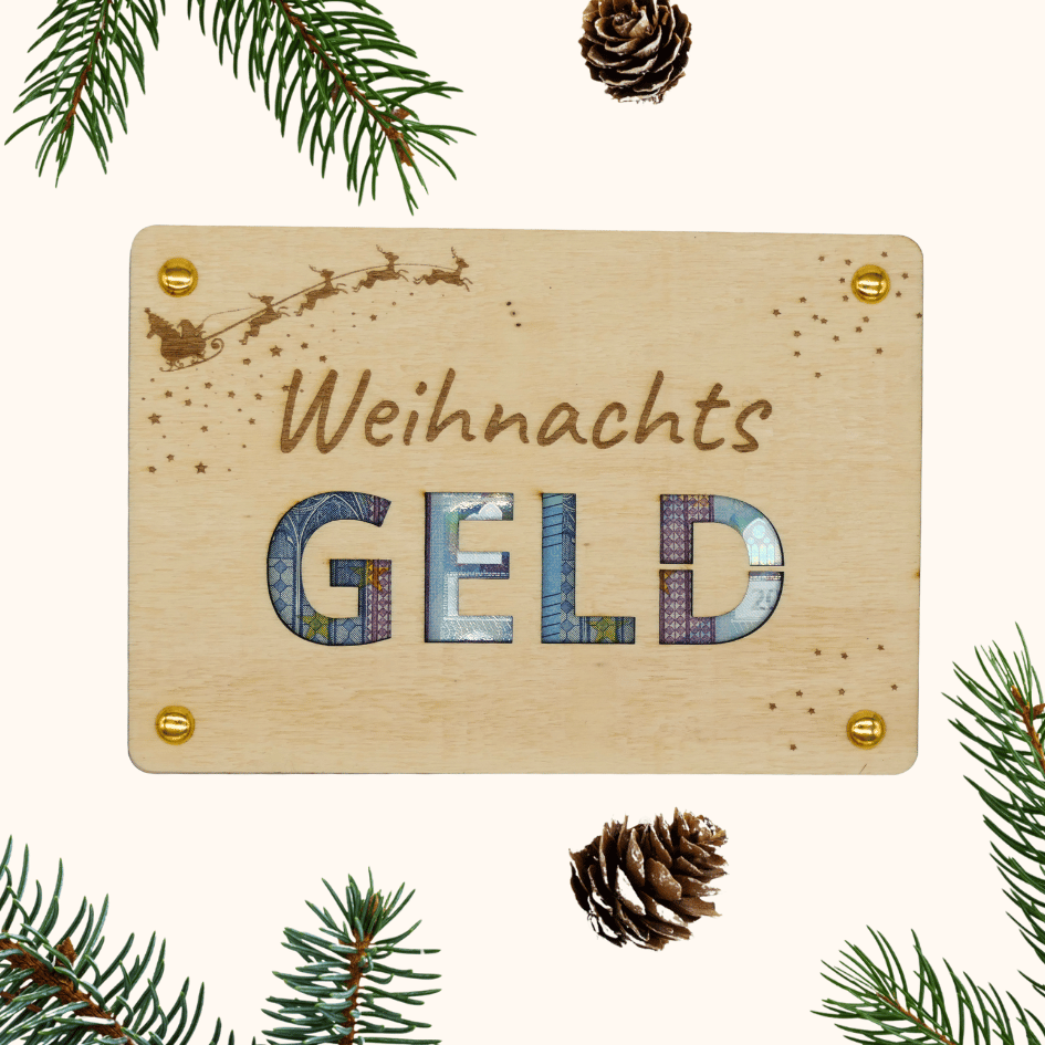 Holzkarte „Weihnachtsgeld“ – Geldgeschenk zu Weihnachten