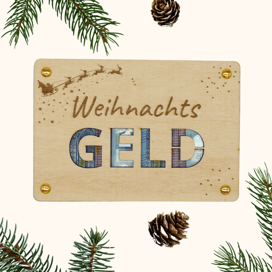 Holzkarte „Weihnachtsgeld“ – Geldgeschenk zu Weihnachten