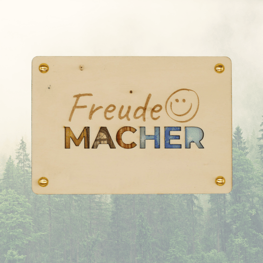 Holzkarte „Freude Macher“ – Perfekt für Geldgeschenke