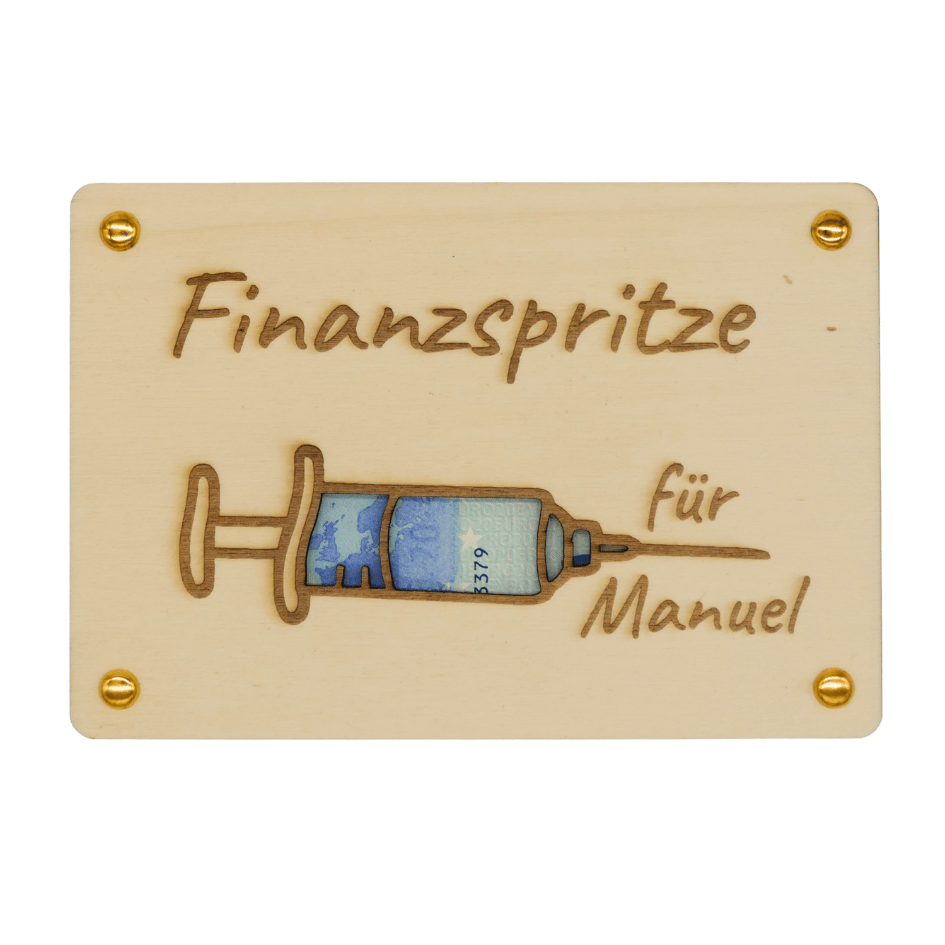 Personalisiertes Geldgeschenk aus Holz zum Geburtstag – Kleine Finanzspritze