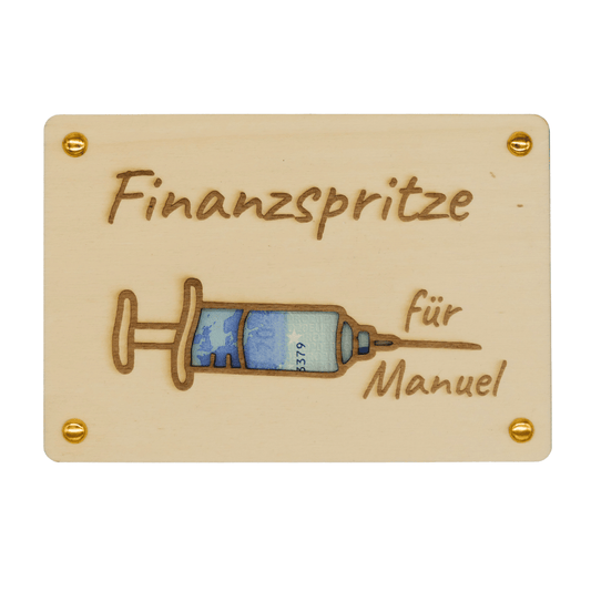 Personalisiertes Geldgeschenk aus Holz zum Geburtstag – Kleine Finanzspritze
