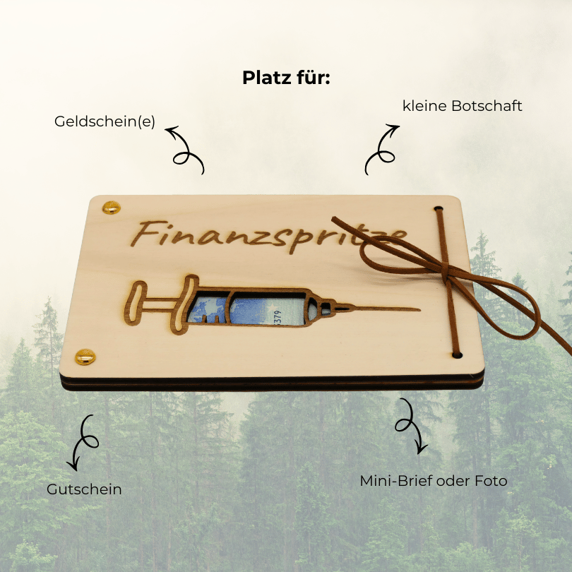 Geldgeschenk aus Holz zum Geburtstag – Kleine Finanzspritze