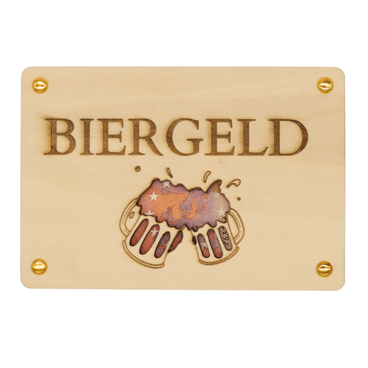 Geldgeschenk aus Holz zum Geburtstag – Biergeld