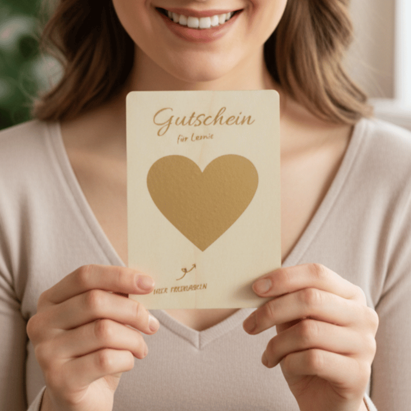 Personalisierbarer Gutschein – Herz zum Freirubbeln