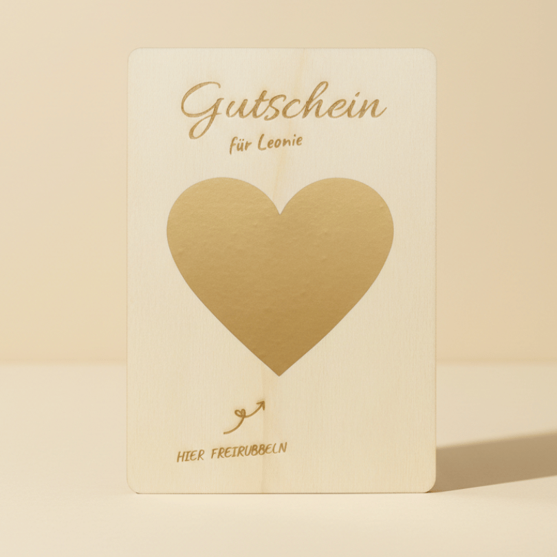Personalisierbarer Gutschein – Herz zum Freirubbeln