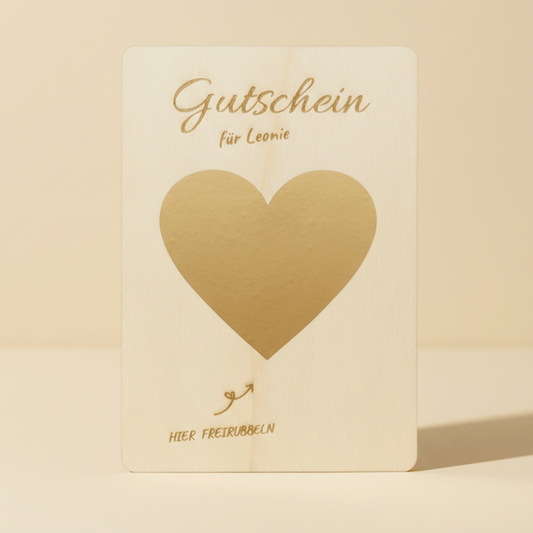 Personalisierbarer Gutschein – Herz zum Freirubbeln