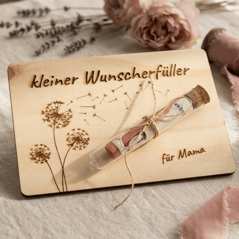 Personalisiertes Geldgeschenk aus Holz – Kleiner Wunscherfüller