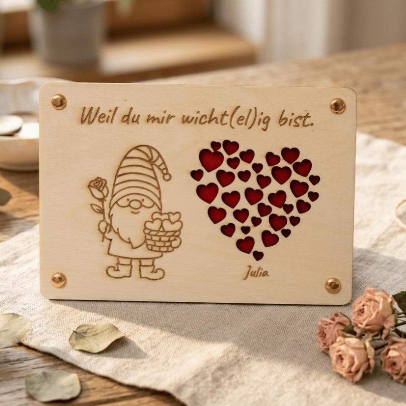 Personalisiertes Geldgeschenk aus Holz – Weil du mir wicht(el)ig bist.