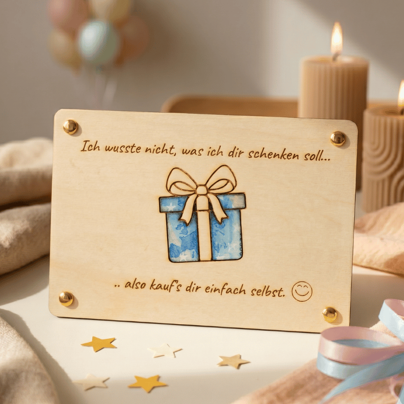 Geldgeschenk aus Holz – Ich wusste nicht, was ich dir schenken soll..