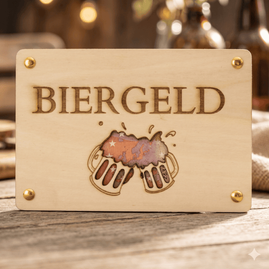 Geldgeschenk aus Holz zum Geburtstag – Biergeld