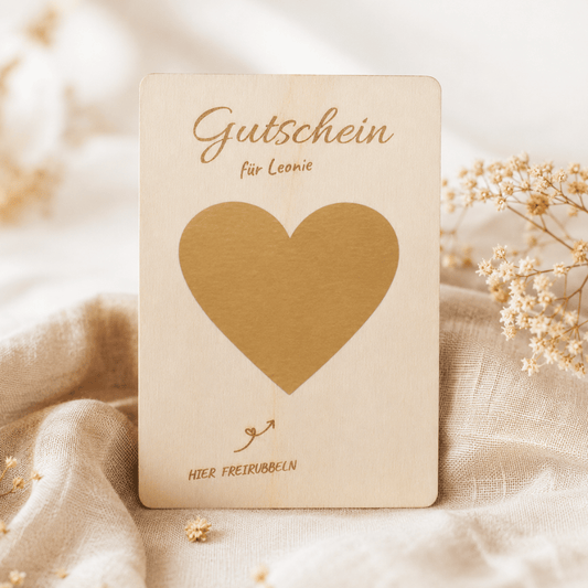 Personalisierbarer Gutschein – Herz zum Freirubbeln