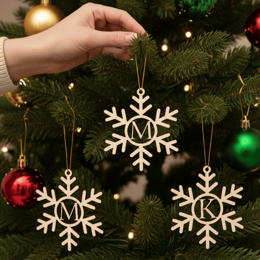 Personalisierte Schneeflocke – Weihnachtsbaumschmuck mit Wunschbuchstaben