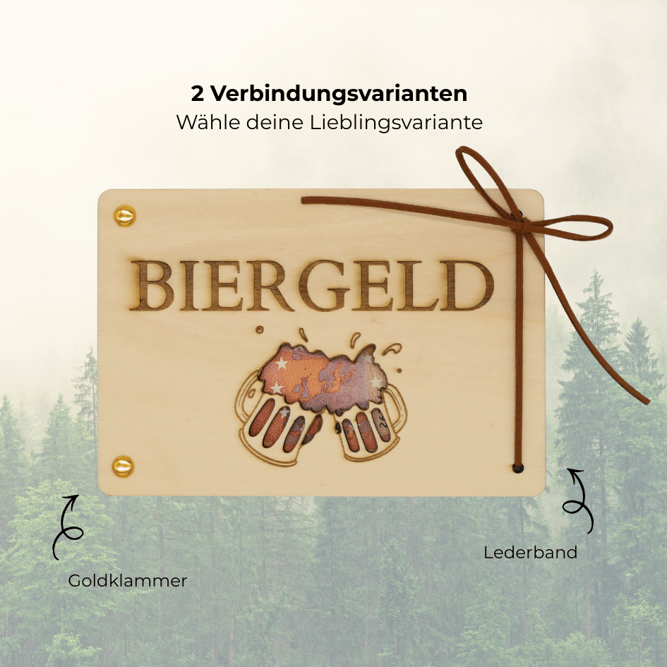 Geldgeschenk aus Holz zum Geburtstag – Biergeld