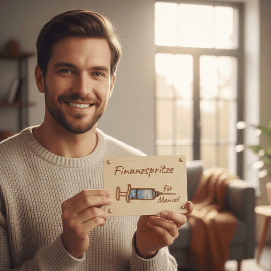 Personalisiertes Geldgeschenk aus Holz zum Geburtstag – Kleine Finanzspritze