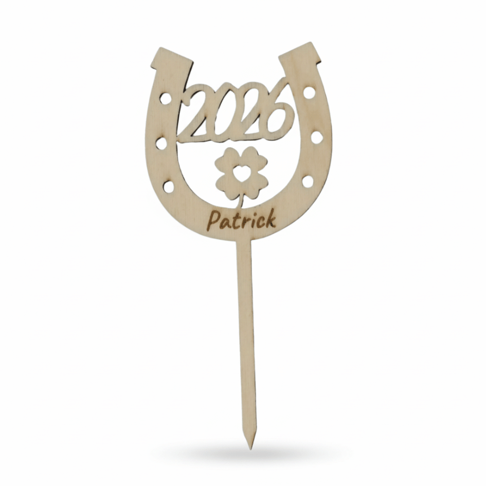 Personalisierter Glücksbringer zu Silvester & Neujahr – Anhänger oder Blumenstecker