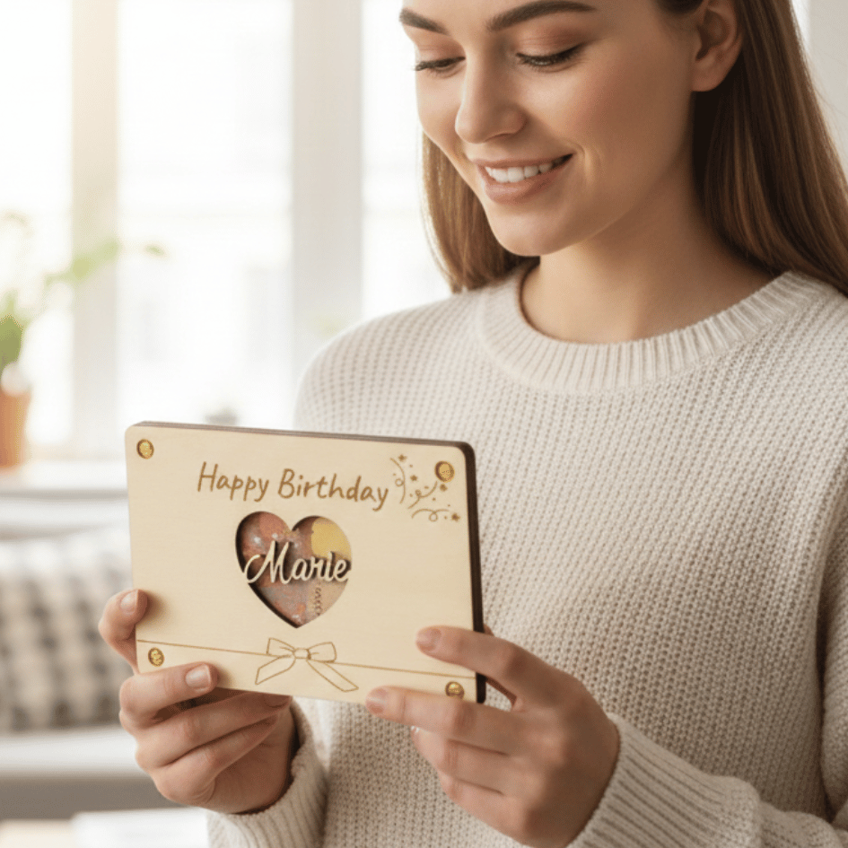 Personalisiertes Geldgeschenk aus Holz zum Geburtstag – Happy Birthday