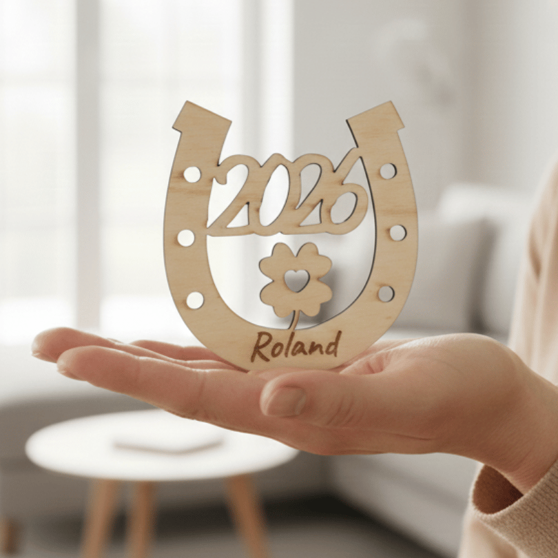 Personalisierter Glücksbringer zu Silvester & Neujahr – Anhänger oder Blumenstecker