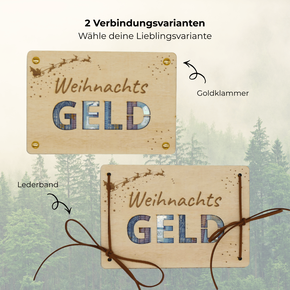 Holzkarte „Weihnachtsgeld“ – Geldgeschenk zu Weihnachten