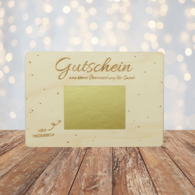 Personalisierbares Gutschein zum Freirubbeln