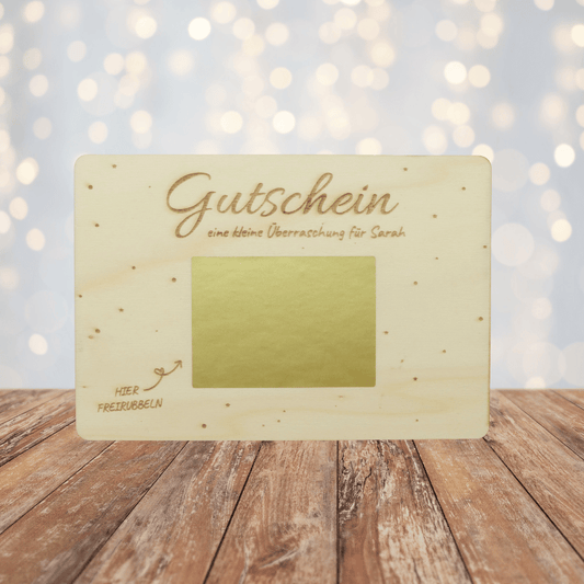 Personalisierbares Gutschein zum Freirubbeln
