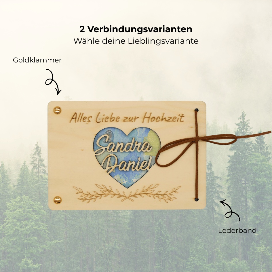 Personalisiertes Geldgeschenk aus Holz zur Hochzeit – Alles Liebe zur Hochzeit