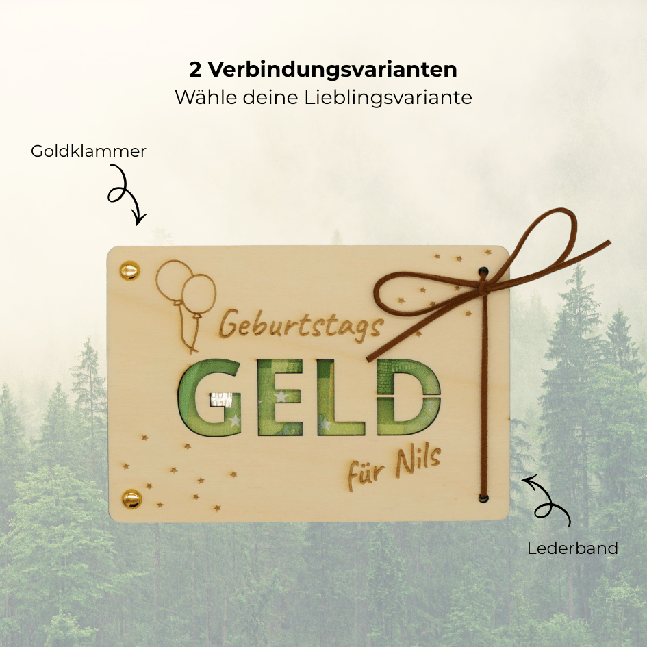 Personalisiertes Geldgeschenk aus Holz zum Geburtstag – Geburtstagsgeld